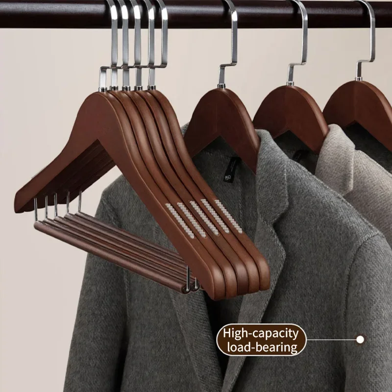 Retro Quality Suits Hangers Premium Brown Wooden Coats Jacket Hanger for Closet Organization Durable Jacket Clothes Organizer