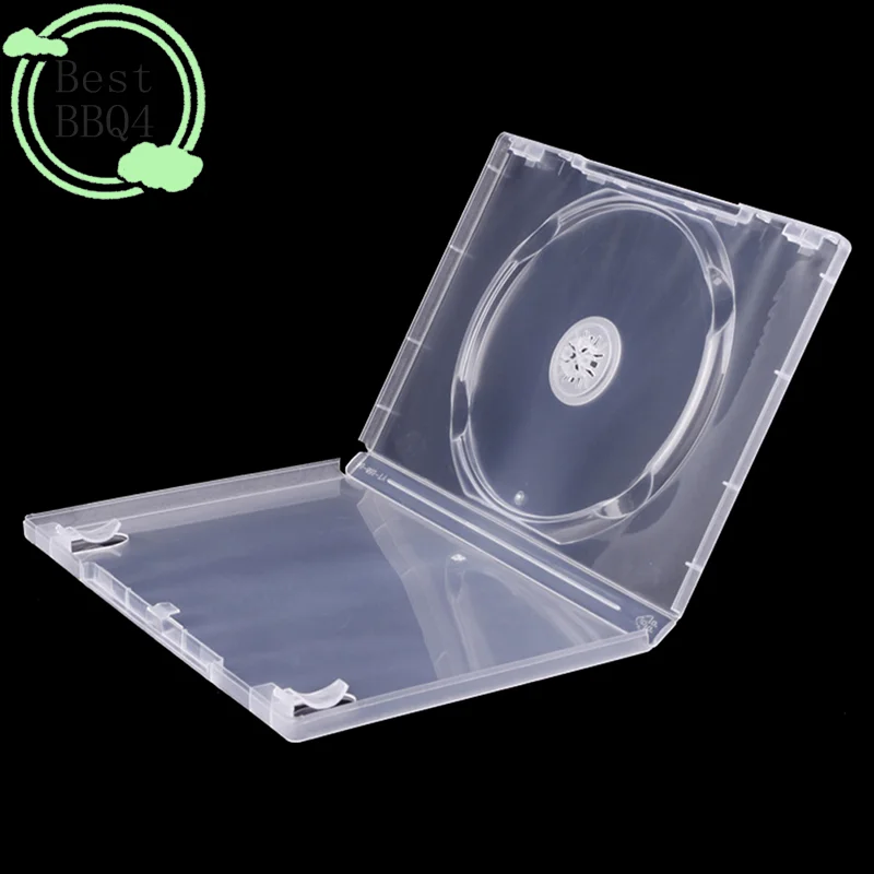 (BBQ4)Transparent Bottom CD Box Empty CD Case PP Plastic Milky Transparent CD Case CD Case Capacity 1 Discs
