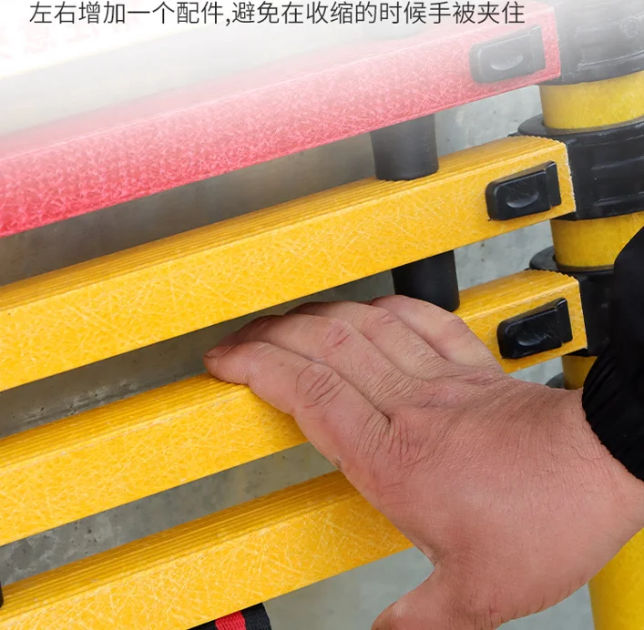 Telescopic Ladder Retractable Ladder Fiberglass Telescoping Ladder with Hooks