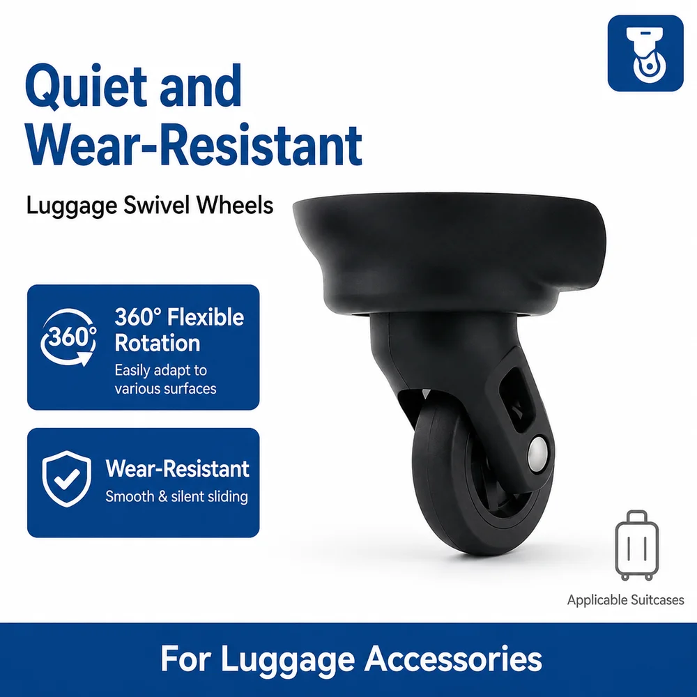 Universal Luggage Wheels For AHS JL-080011 360° Swivel Caster Smooth Rolling Easy Installation Noise Reduction Replacement Rolle