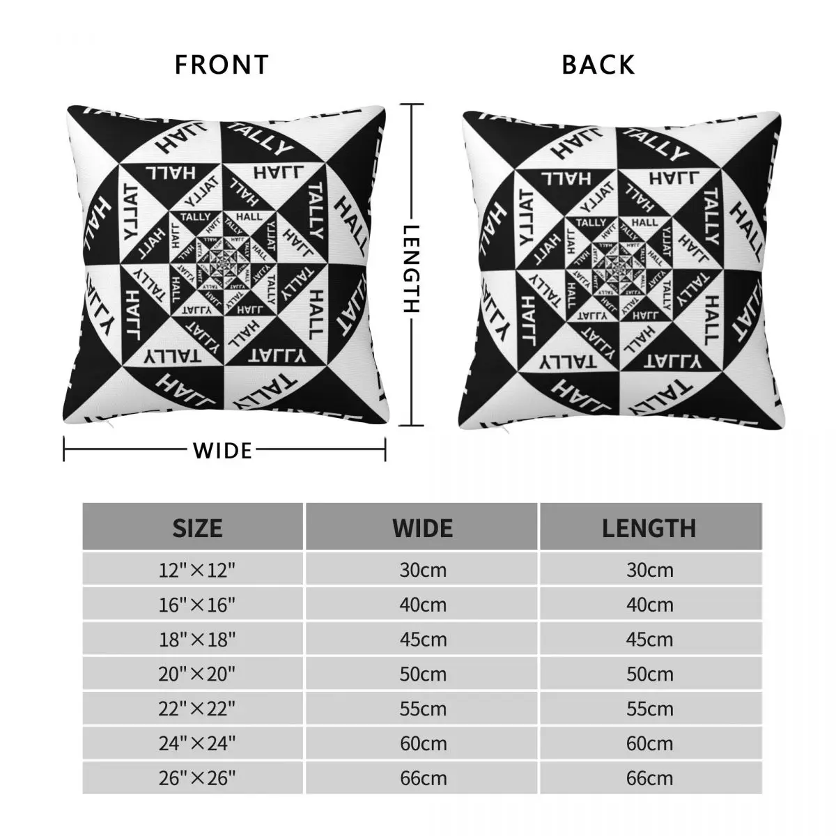 New 02 Tally Hall Band Logo Genre Indie Pop Square Pillowcase Pillow Cover Cushion Decor Comfort Throw Pillow for Home Bedroom