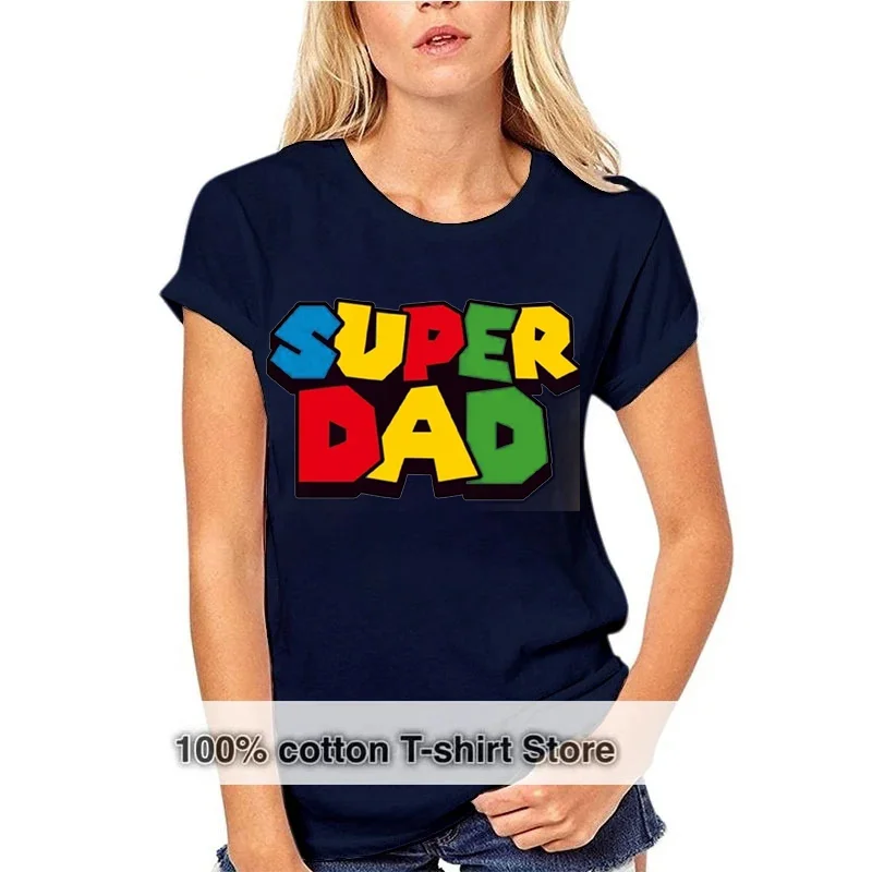 2024 New Super Dad Summer Cotton T-Shirt Super Dad Men\'s And Women\'s T Shirt Father\'s Day Gift Family Couple Outfit Love Shirt