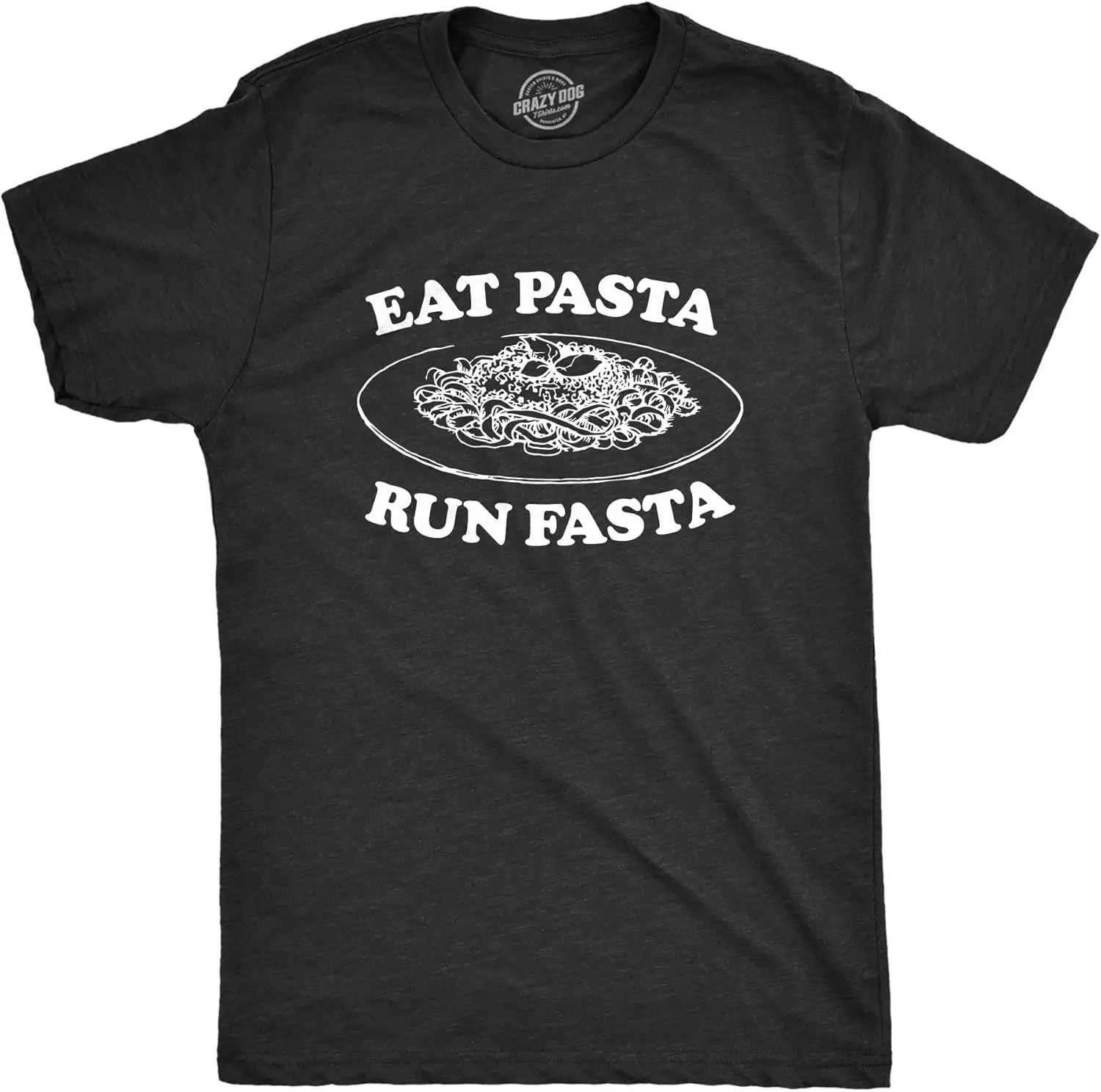 Mens Eat Pasta Run Fasta Tshirt Funny Workout Fitness Top Italian Pride Sayings
