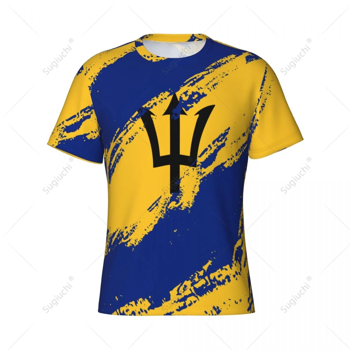 Custom Name Nunber Barbados Flag Color Men Tight Sports T-shirt Women Tees jersey For Soccer Football Fans