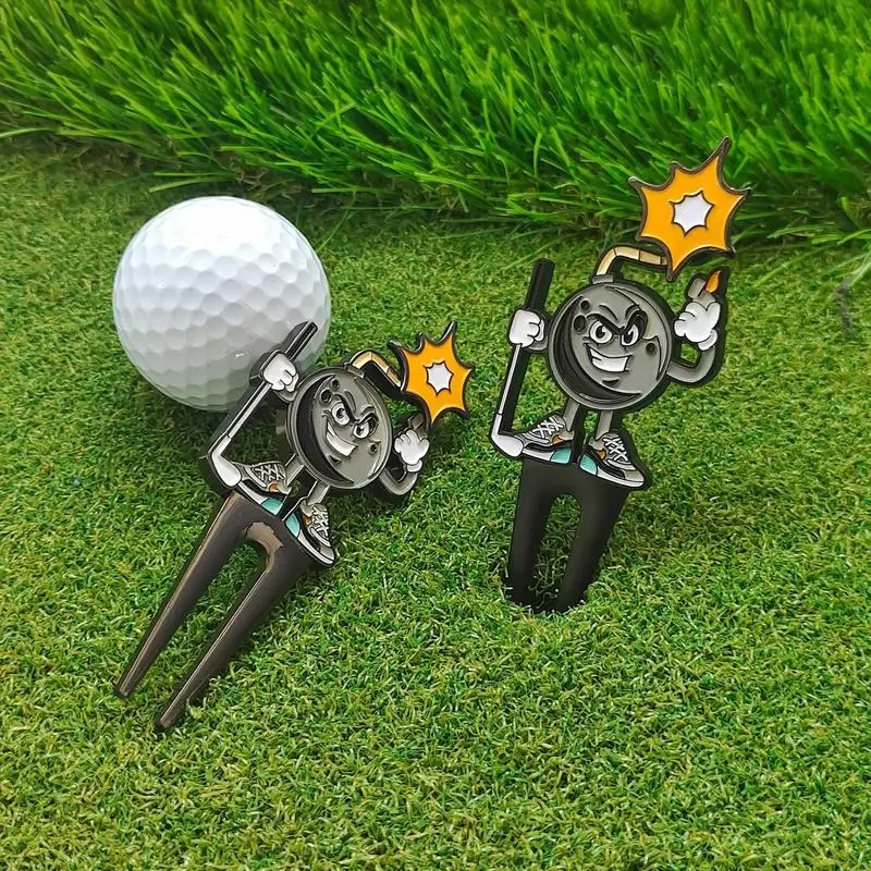 Golf Divot Tool And Ball Marker Funny Metal Magnetic Ball Marker Hat Clip Golf Club Holder Portable Golf Training Aids