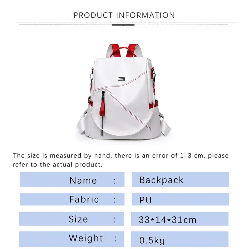 TRAVEASY PU Leather Women Backpacks Anti-theft Fashion Backpack for Girls Solid Color College Students School Bags Travel Female