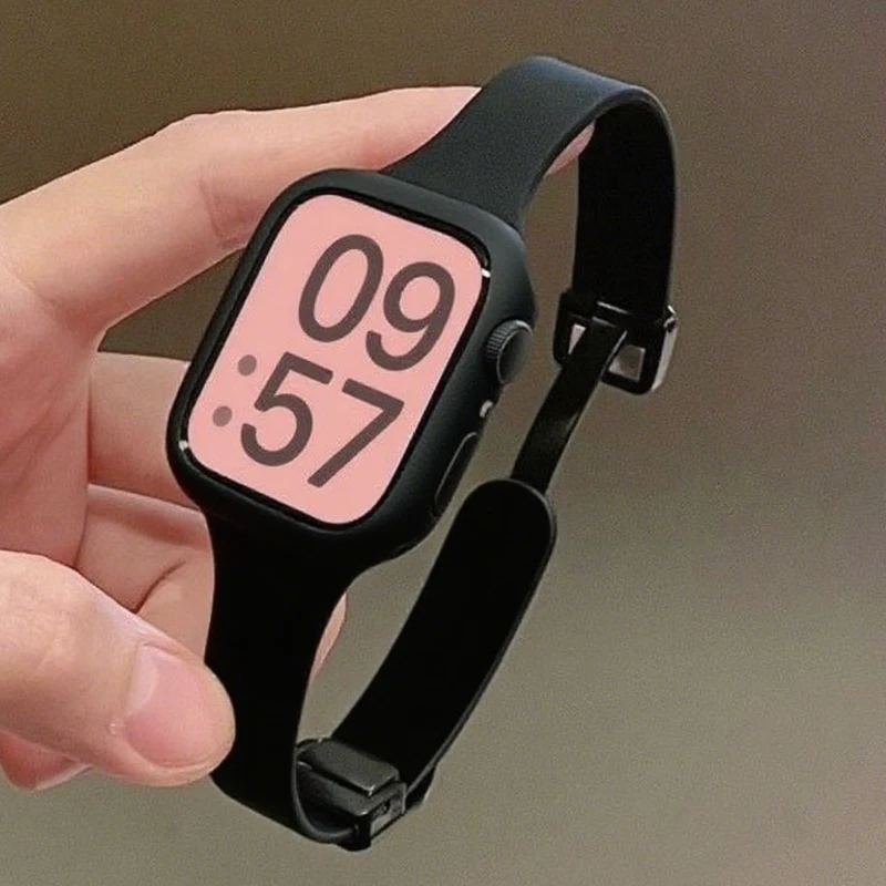 Silikonarmband für Apple Watch Band Ultra 49mm 38 46 42 45 41 44 40mm Ersatzarmband für iWatch SE 12 11 10 9 8 7 6 5 4