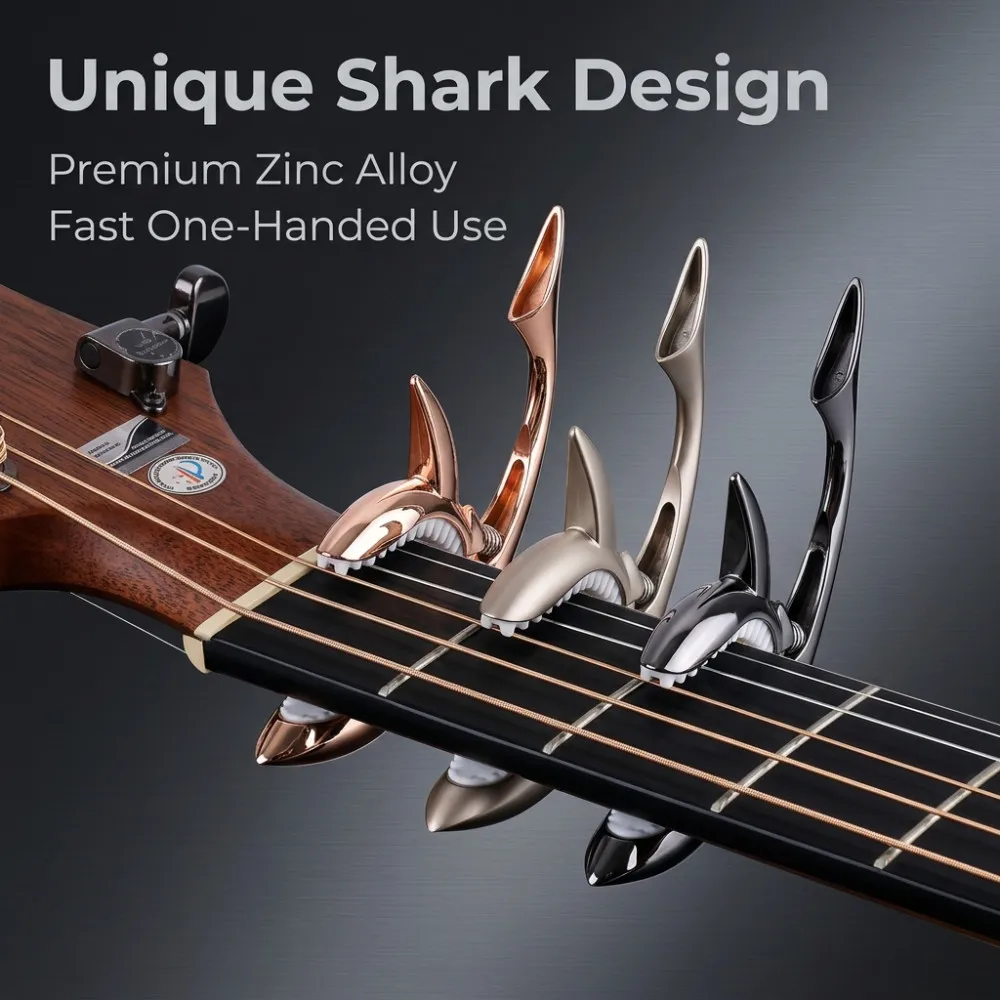 

Metal Shark Guitar Cap Zinc Alloy for Bass Acoustic and Electric Guitar with Good Hand Feeling，
