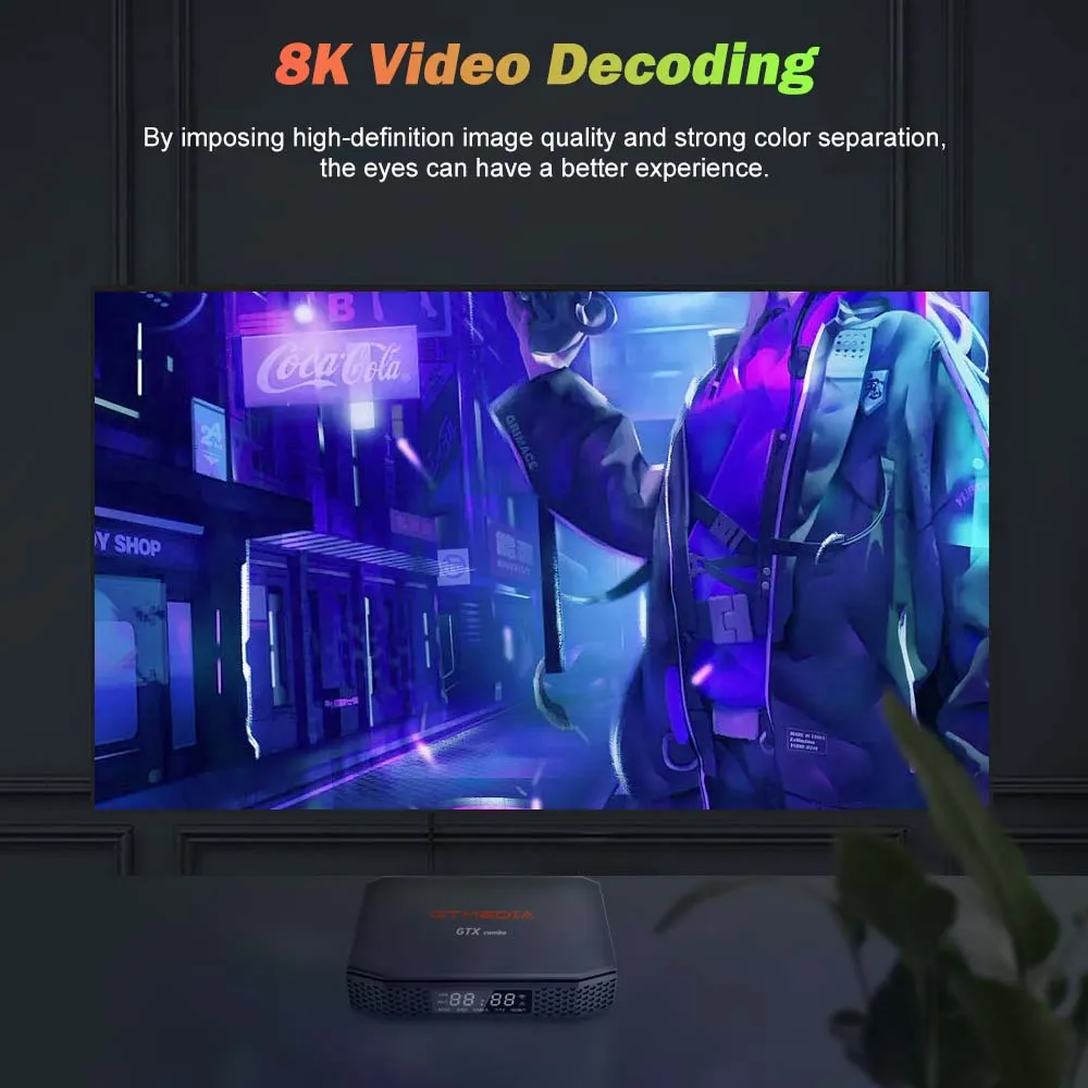 GTMEDIA GTX COMBO Android 9.0 TV BOX, DVB-S/S2/S2X,ATSC-T1.0/C,DVB-T/T2/C/C2,ISDBT 8K H265 4K display CI Plus 1.4, SATA-HDD
