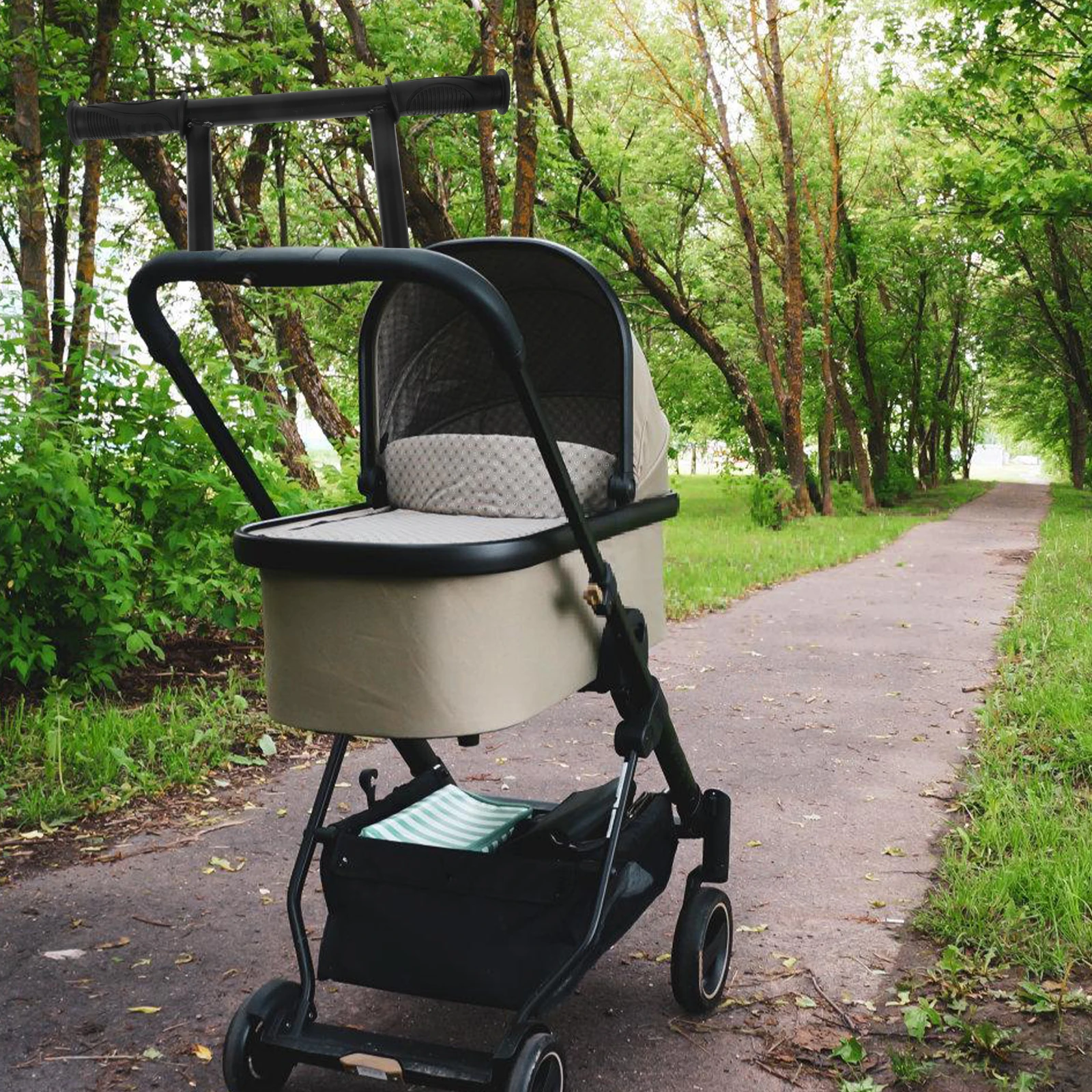 

Stroller Handle Adjustable Stainless Steel Replacement Armrest Bumper for Various Strollers