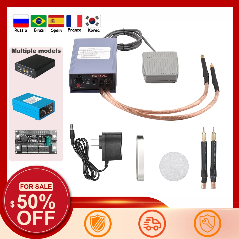 Spot Welder 5000W High Power Handheld Spot Welding Machine Portable 0-800A Current Adjustable Welders for 18650 Battery EU Plug