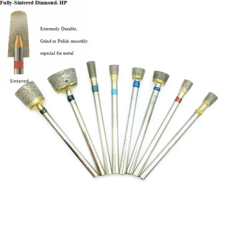 1Pc Dental Lab Fully Sintered Diamond Burs Durable Grind or Polish Smoothly Especial for Metal Polishing 2.35mm Shank