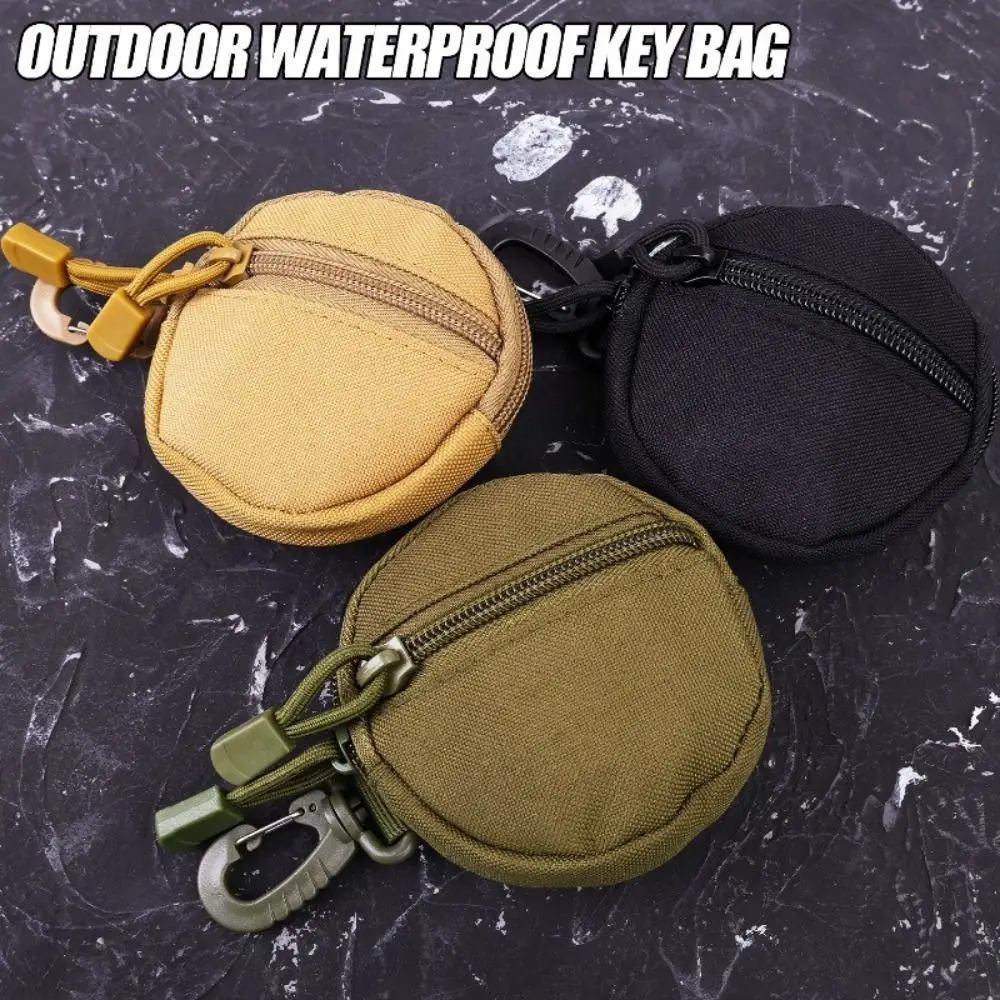 Fashion Nylon Carabiner Key Bag Waterproof Rotatable Change Purse Wallet for Outdoor Camping