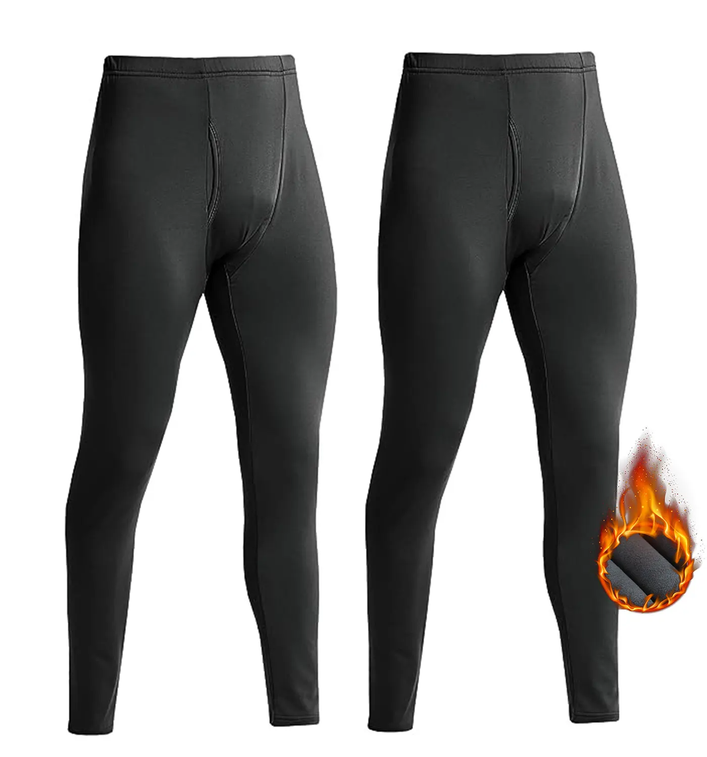 2 Pack Mens Thermal Pants Underwear for Men Bottoms Long Johns Base Layer for Cold Weather Athletic Thermal Pants Soft Tights