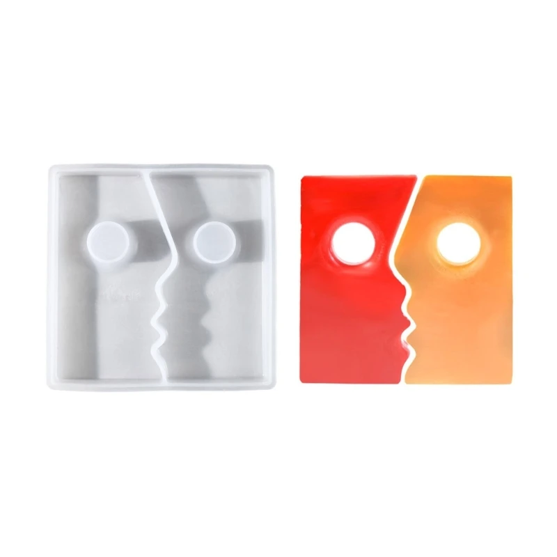 Abstract Kiss Face Making Mould Easy to Demold Silicone Aromatherapys Mould Practical Jewelry Making Supplies