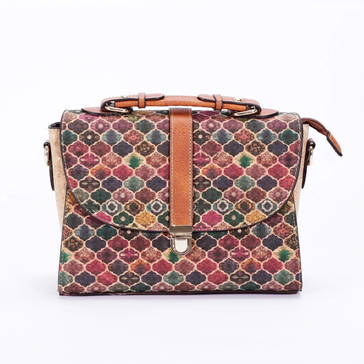 Crossbody Bags GYF Retro Cork Leather Leopard flower Butterfly Printing  Large Capacity Flap Cover  Hasp Cross Shoulder Bag