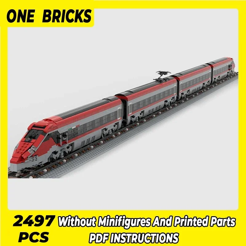 Bloques de construcción modulares de tren de alta velocidad para niños, modelo técnico de ladrillos Moc, Freccia italiana, regalos, juegos de bricolaje, ensamblaje