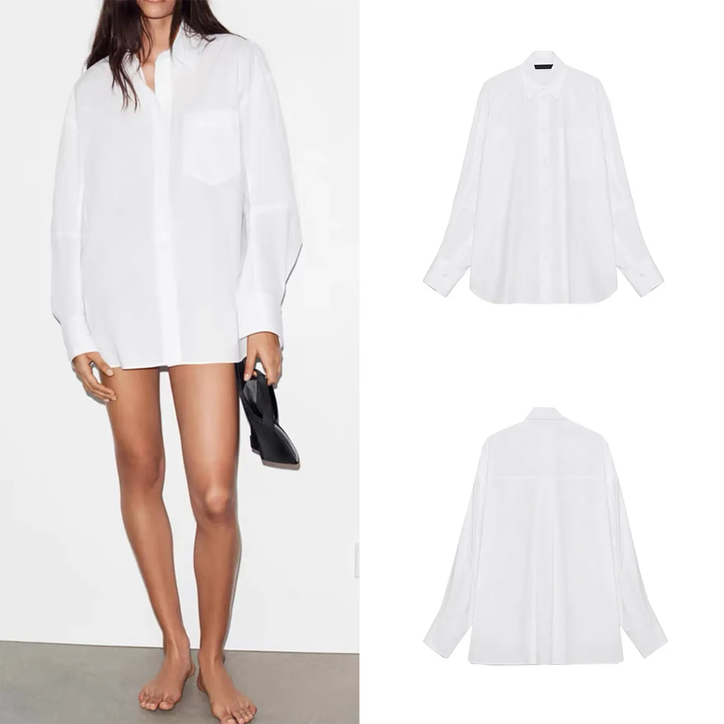 

Свободная повседневная женская рубашка с длинным рукавом и воротником на пуговицах, весна 2026, новый стиль, универсальная свободная рубашка для молодых женщин