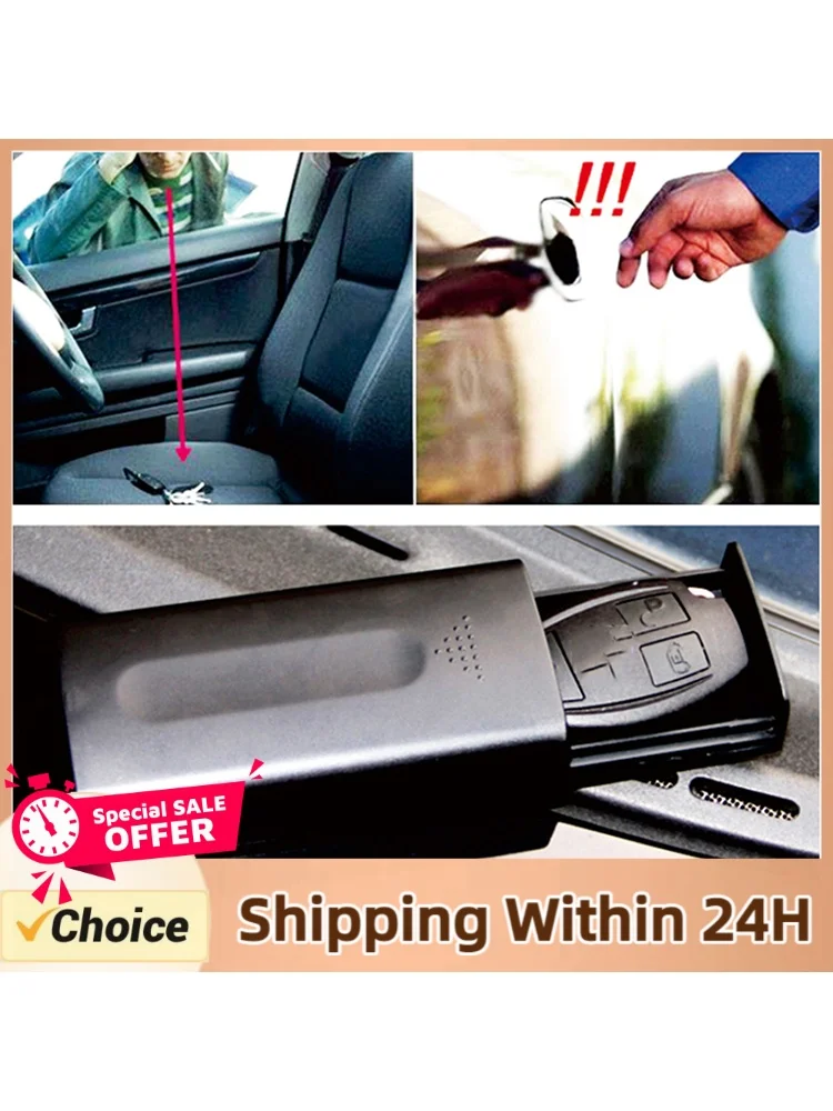 Portable Car Key Secret Box Magnetic Creative Case Holder for Key Black Outdoor