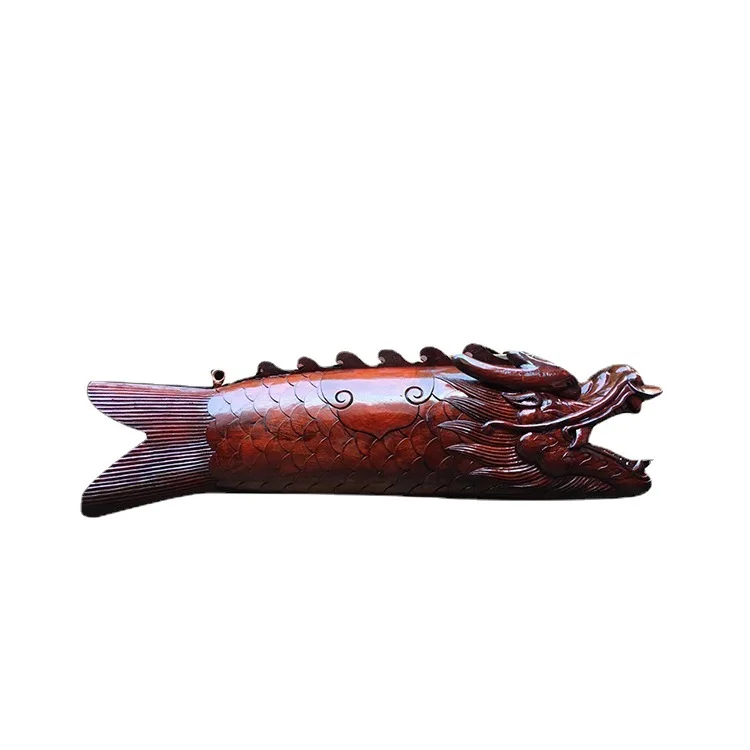 Buddhist temple camphor wood carved bang fish, temple monk Buddha supplies leader carp monk bang wood fish