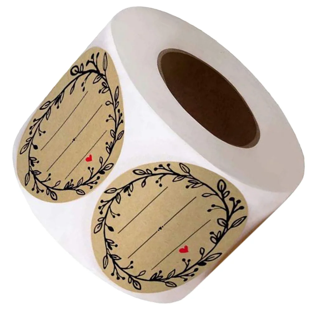 500 Pcs Paper Stickers Labels For Packaging Envelopes Gift Seals Candy Bags Roll Sticker Seal Label Filing Products File