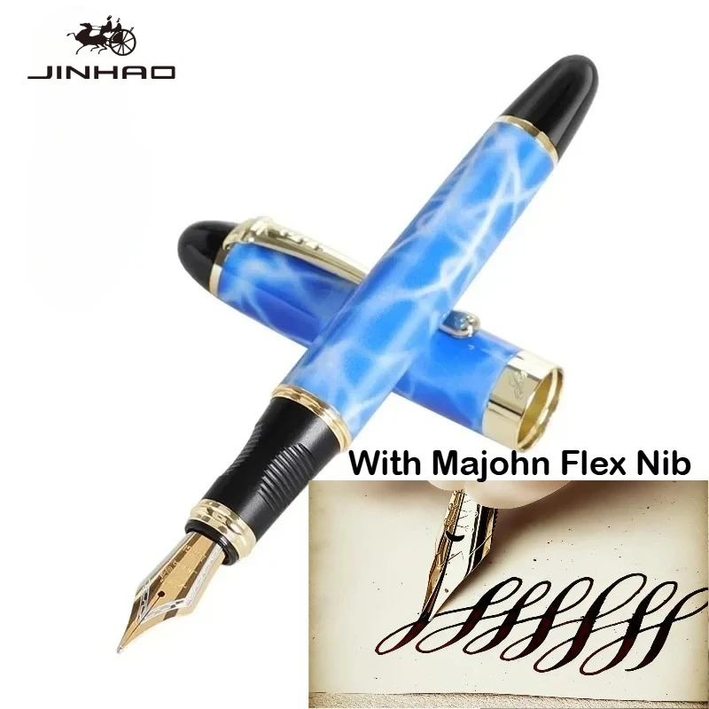 Pióro wieczne JINHAO X450 z metalową końcówką Majohn Flex Nib, pióro do kaligrafii, artykuły papiernicze, przybory szkolne i biurowe, pióra do pisania. — zdjęcie produktu 2