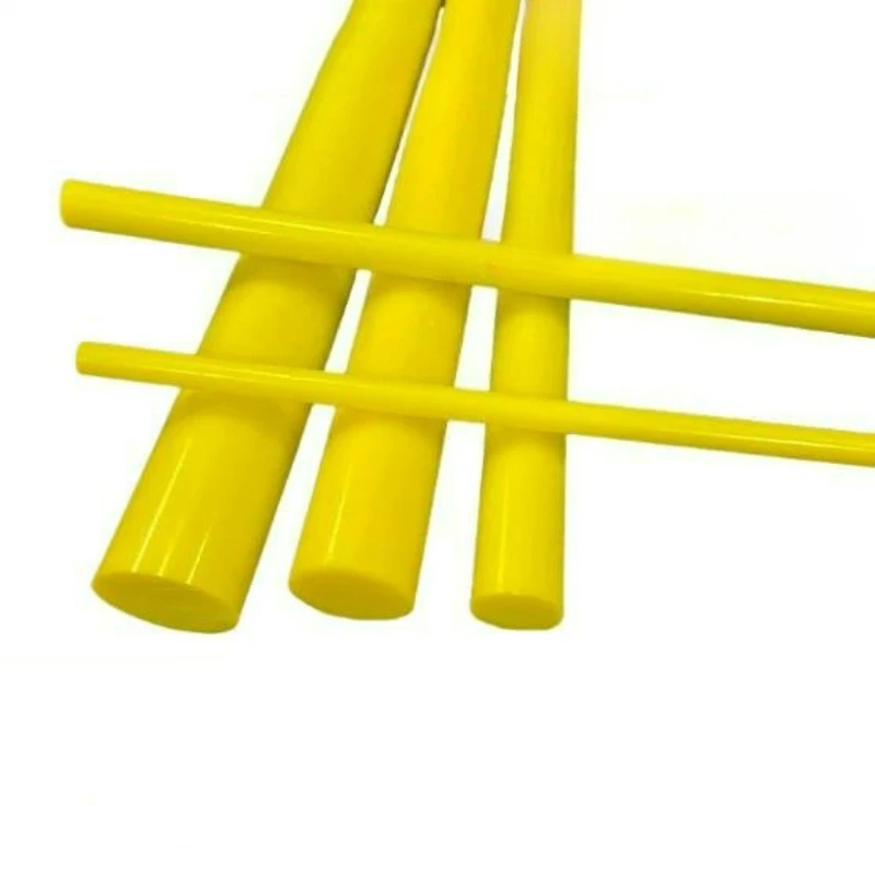 1pcs Shore 90-95A Solid Yellow Polyurethane Round Rod Wear-resistant Reducing Vibration Gaskets Tools Length 500mm