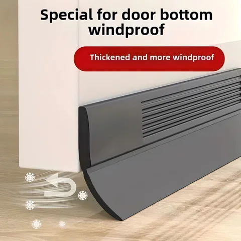 YITAPE 1M Thickened Door Bottom Seal Strip Self-Adhesive Silicone Rubber Weatherstrip Soundproof Windproof Dustproof Gap Sealer