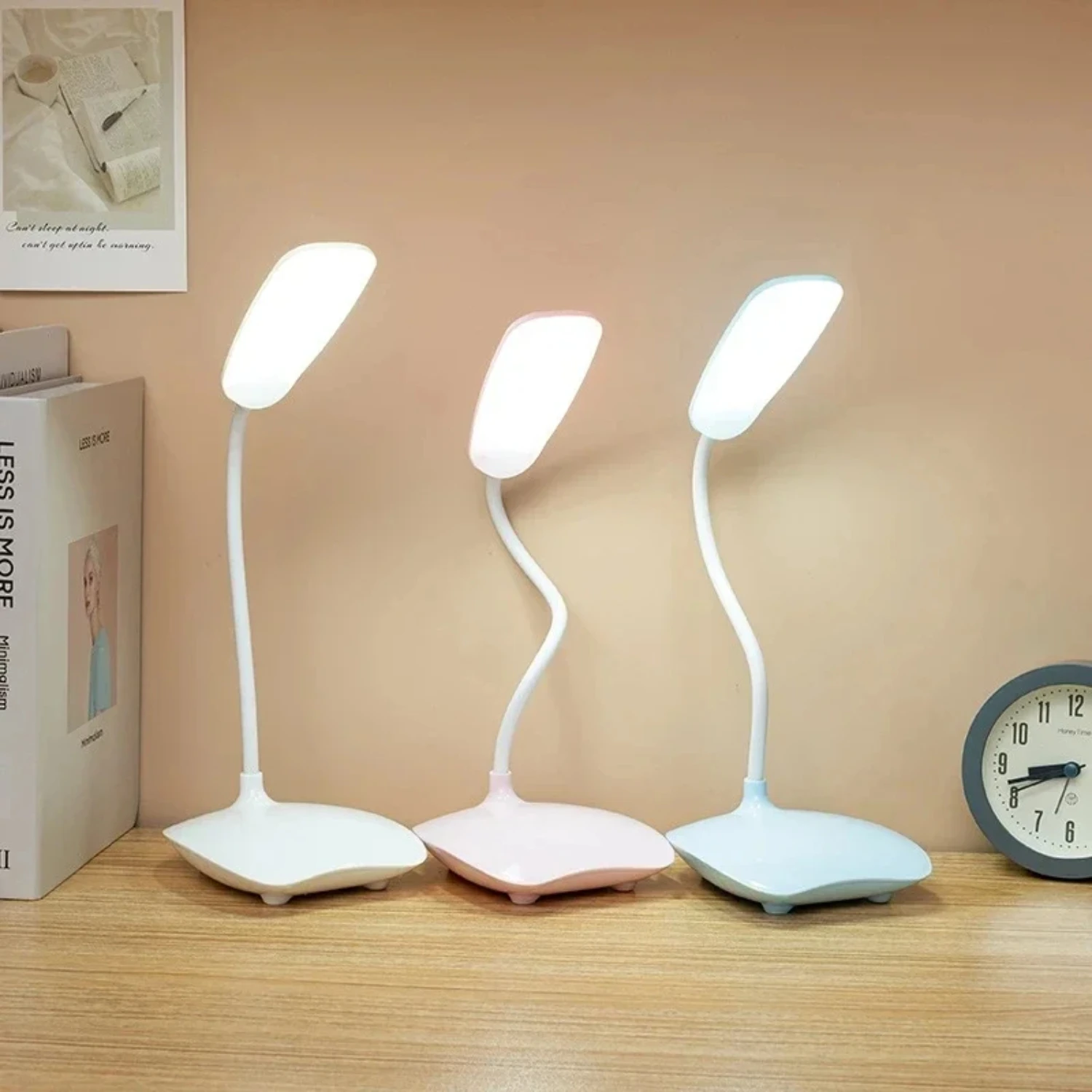 USB Recarregável Desk Lamp, Foldable Reading Lights, escurecimento Eye Protection, Bedroom Study Table Lighting, Novo