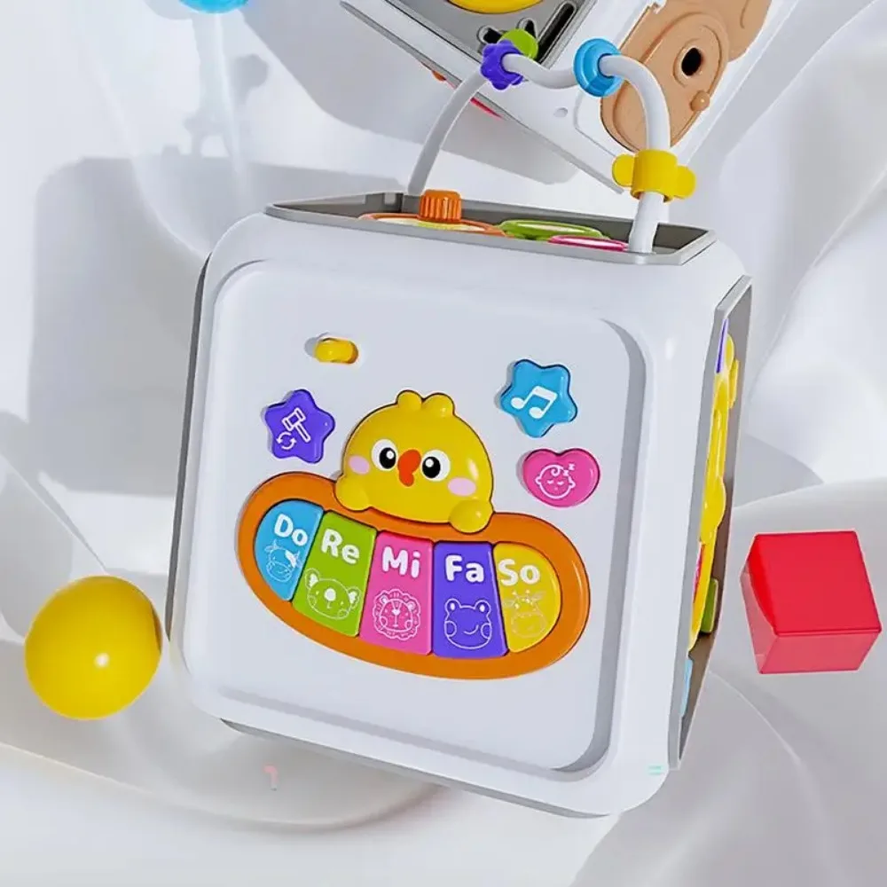 

6-in-1 Educational Activity Cube Toys For Toddler Baby Montessori Sensory Learning Cube Toy Practice Fine Motor Skills