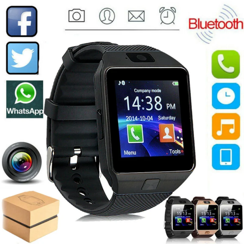 Digital Touch Screen Smart Watch DZ09 Bracelet Camera Bluetooth WristWatch SIM Card Smartwatch Support Ios Android Phones