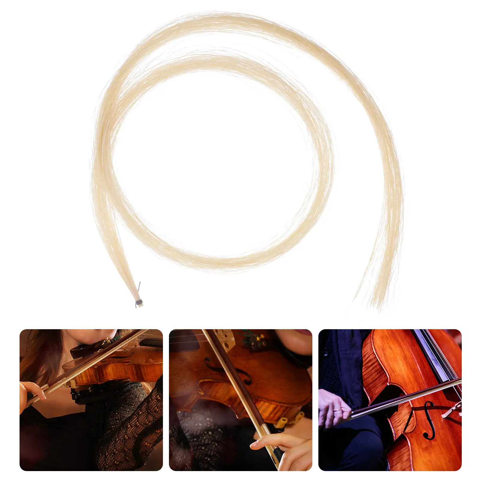 Horse Hair for Violin Erhu Musical Instrument Cello Bow Hairs Accessory Beginner's Horsehair - view 5