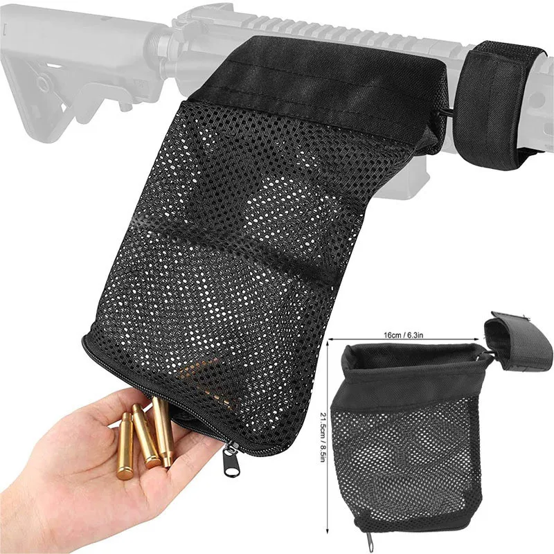 Hunting Bullet Shell Bag Gear Ammo Brass Shell Catcher Mesh Trap Nylon Mesh Bag Capture Black Collection Bag Ammo Bag