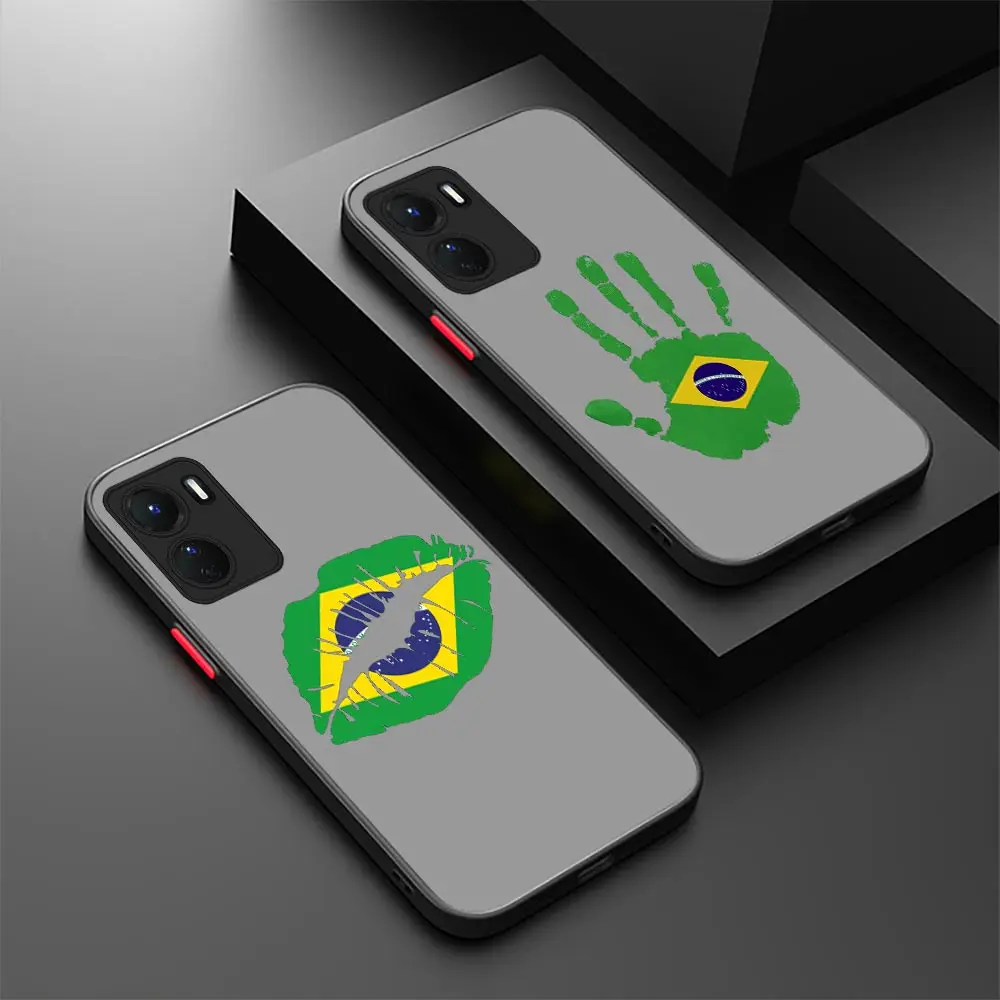 Brazil Brazilian Flags Emblem Case For VIVO Y93 Y91 Y77 Y76 Y76S Y75 Y73S Y72 Y71 Y70S Y67 Y53 Y52S Y51 Y50 Y35 Y22S Y21 Cover