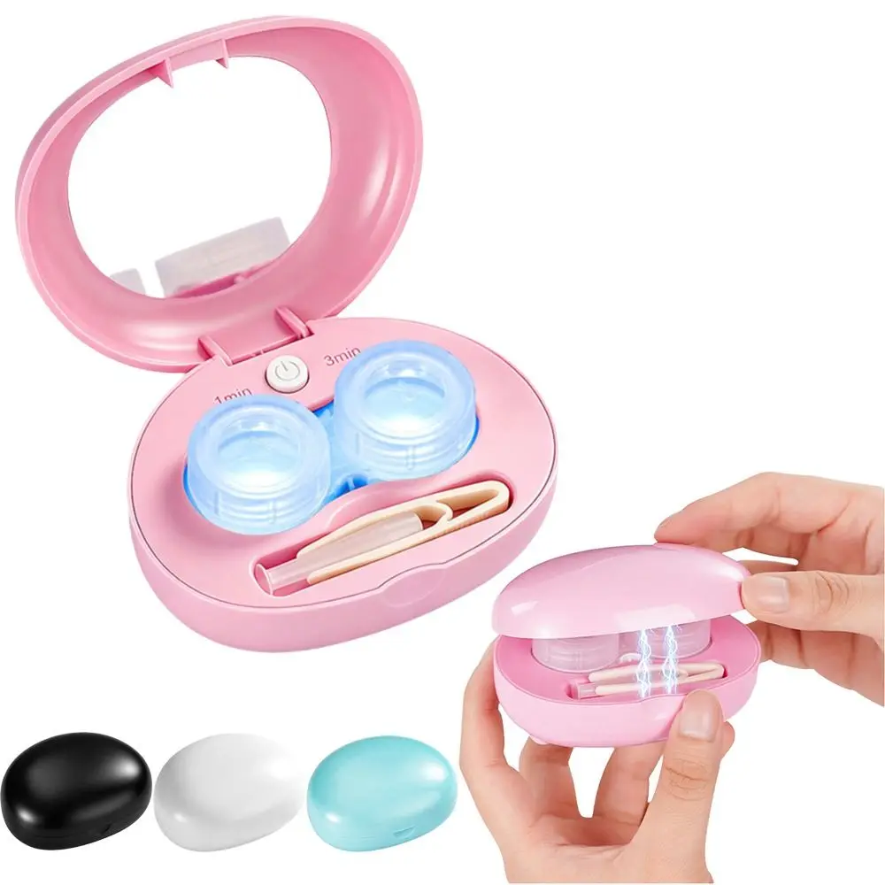 Electric Ultrasonic Contact Lens Cleaner Fully Automatic Portable Contact Lens Cleaning Machine Rechargeable Protein Removal
