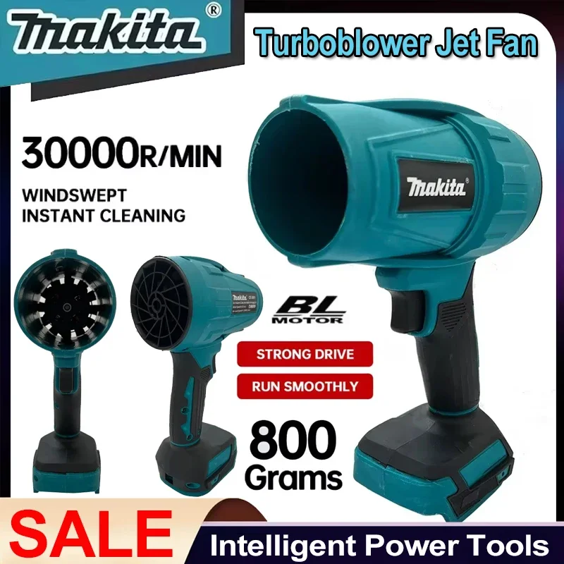Makita 30000RPM Violent Blower Turbo Jet Fan 18V Electric Air Duster Wind Speed Turbo Rechargeable with Light Car Cleanin Tool