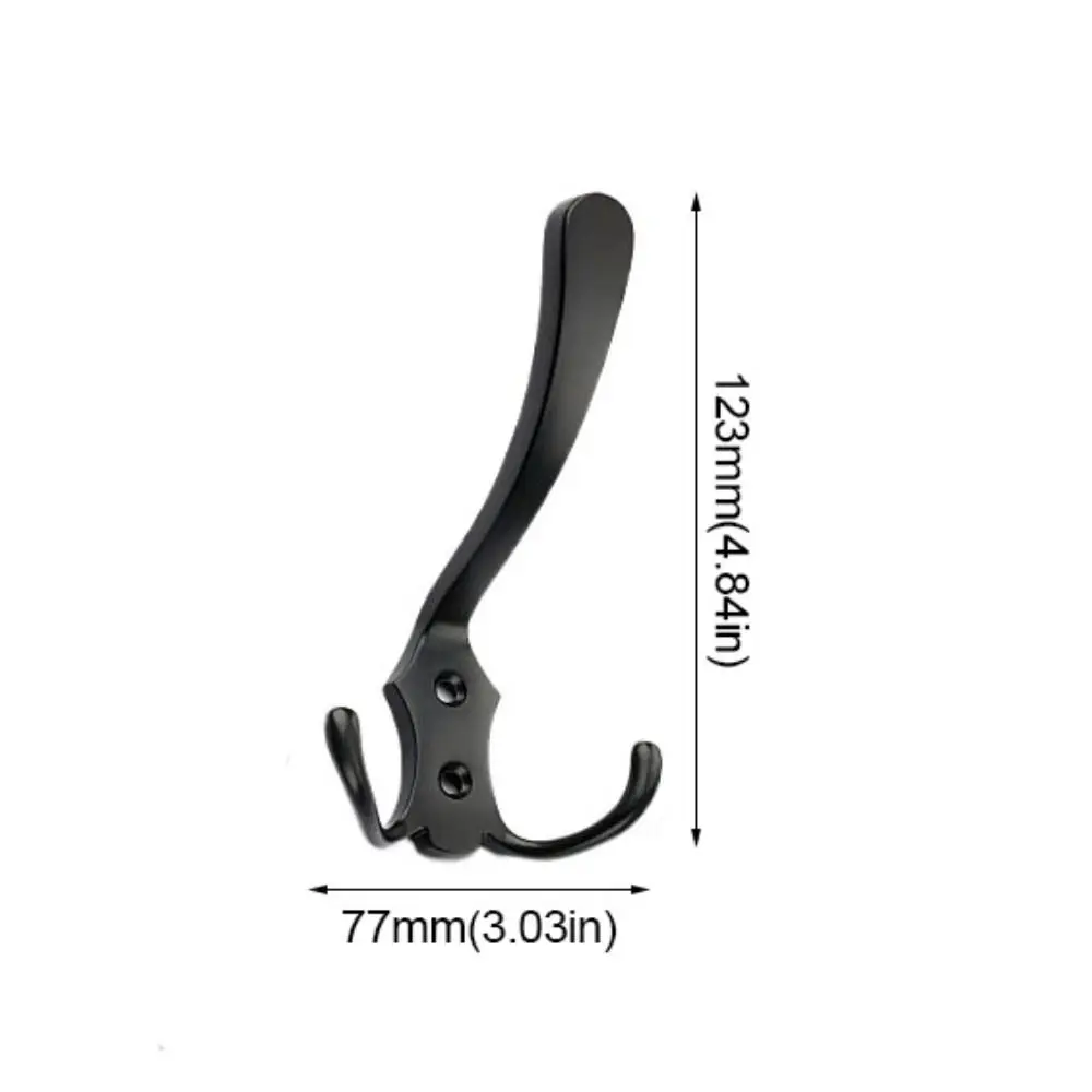 Durable 3 Hooks Coat Hook Wall Mounted Stable Triangular Hooks Zinc Alloy Strong Load-bearing Capacity Robe Clothes Rack Hallway