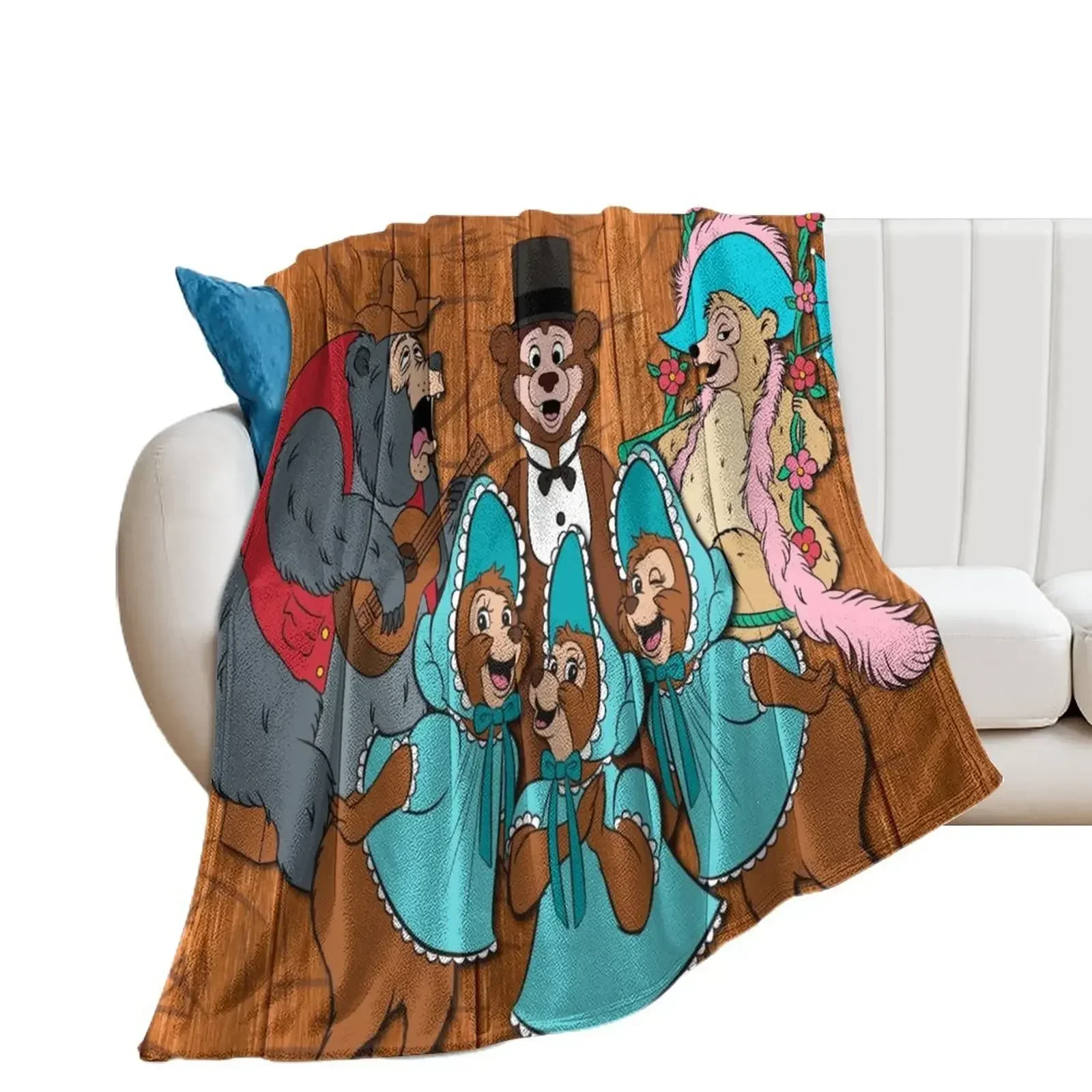 Country Bear Jamboree!! Throw Blanket valentine gift ideas bed plaid sofa bed Flannel Fabric Blankets