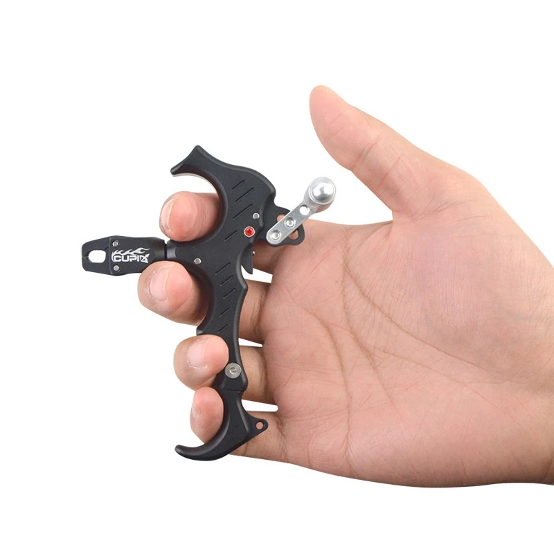 Top!-CUPID 360 Degree Rotating Compound Bow Release 3 And 4 Switch Thumb Release Finger Aid Adjustable Trigger Grip Thumb