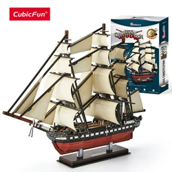 CubicFun 3D Puzzle USS Constitution Vessel Ship Model US Navy Building Kits for Adults Kids 193 Pcs Stress Relief Deco Gifts