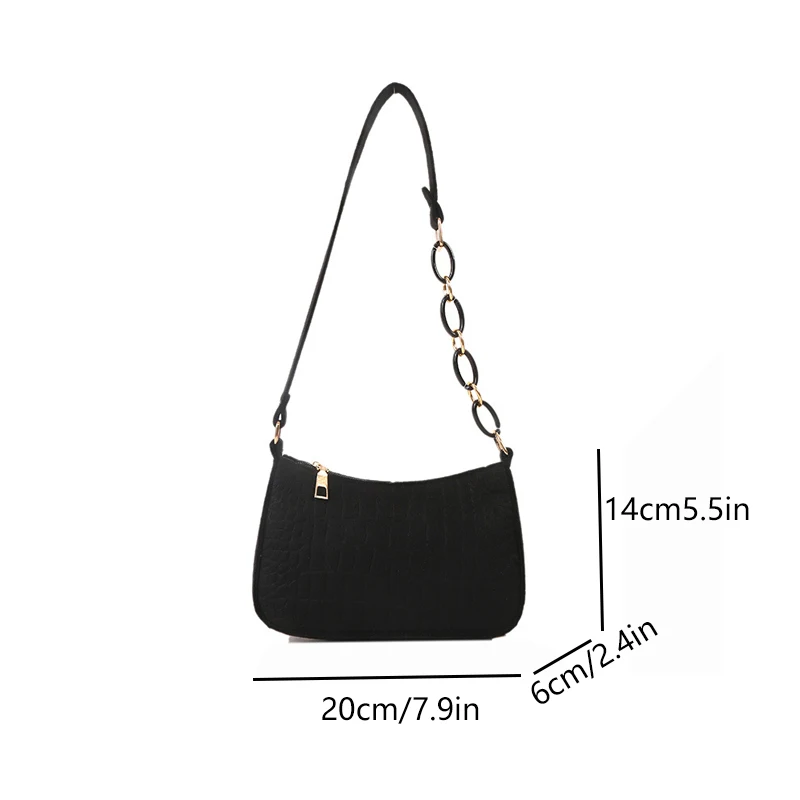 Lady Felt Armpit Design Luxury Tote Released Fashion Ladies Handbag Under Crescent Small Square Bag image 6