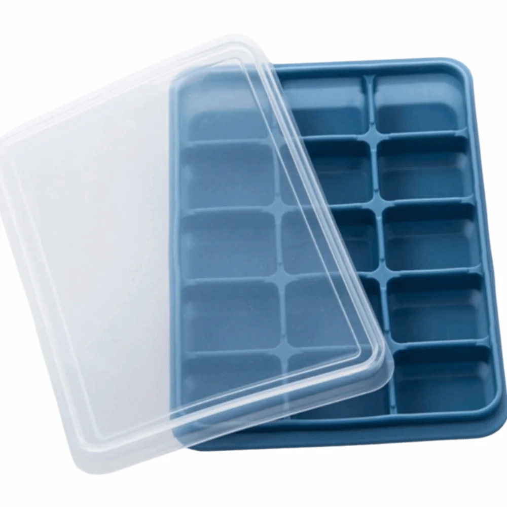 

Гибкие силиконовые формы для кубиков льда, многоразовые легкосъемные формы для кубиков льда, съемная крышка, коробка для изготовления льда, напитки
