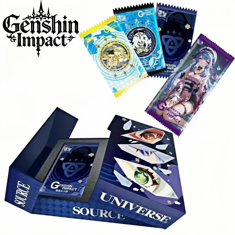 

Genshin Impact TCG Collectible Cards Deluxe Gift Box 1st Bullet 448 Styles Holographic Flash Bronzing Anime Character Cards Toy