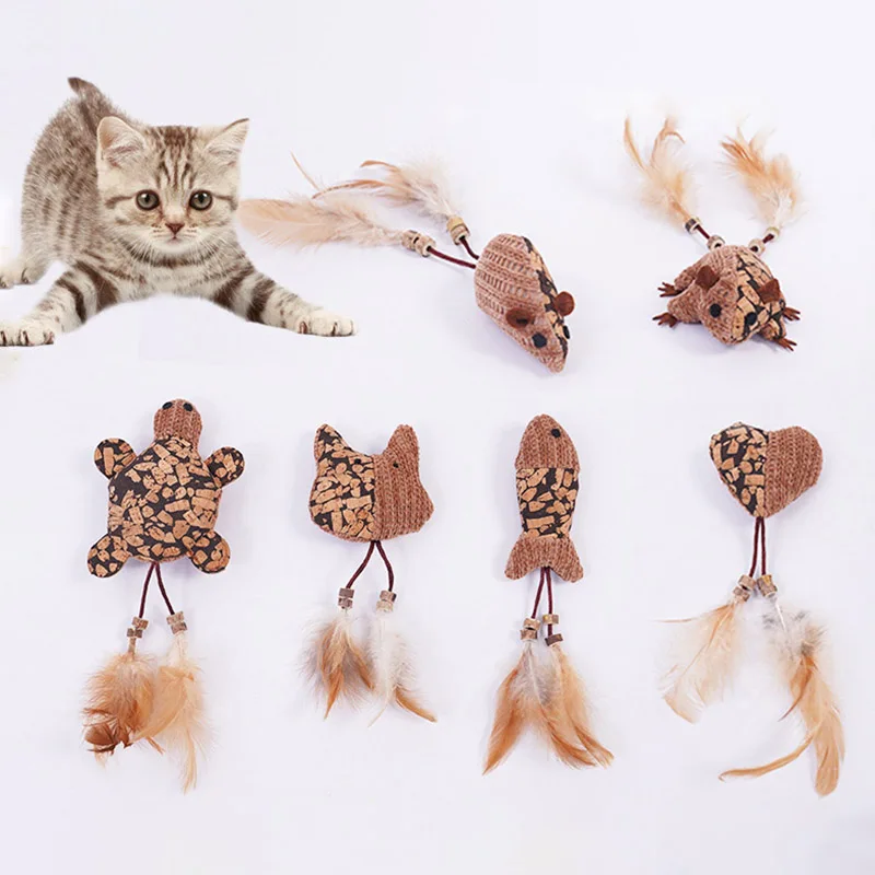

Набор игрушек-тизер из натуральной кошачьей мяты с перьями, 6 предметов, устойчивый к укусам чистка зубов, самостоятельная игра, захватывающие жевательные игрушки для кошек, игривые котята