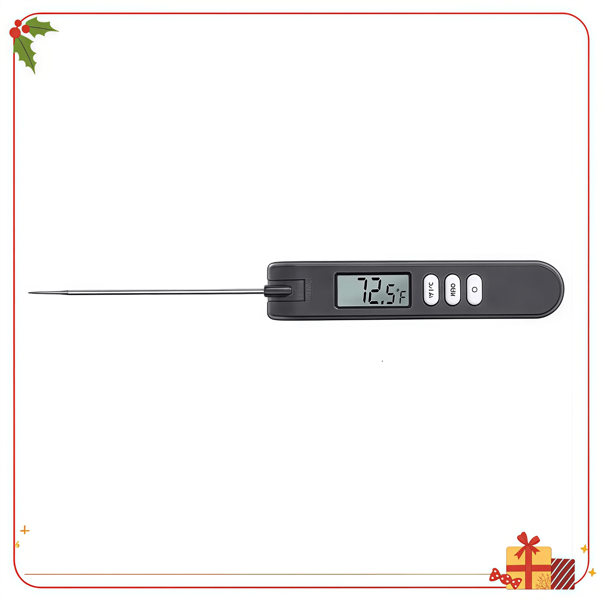 

Digital Fold Thermocouple Thermometer Stainless Steel Probe Black