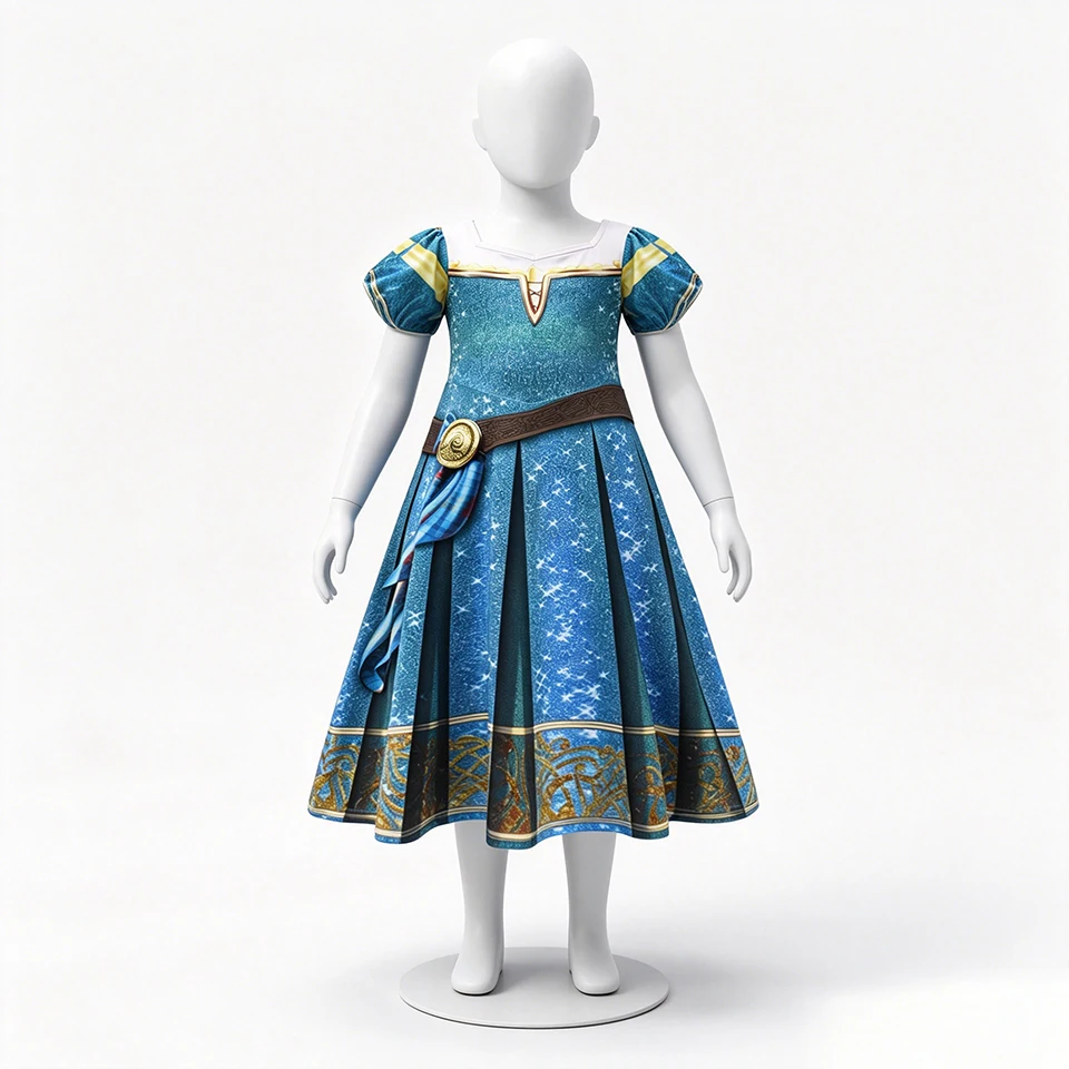 Kids Brave Princess Merida Costume Halloween Cosplay Medieval Party Carnival Themed Event Children Clothing Fancy Girl Clothes