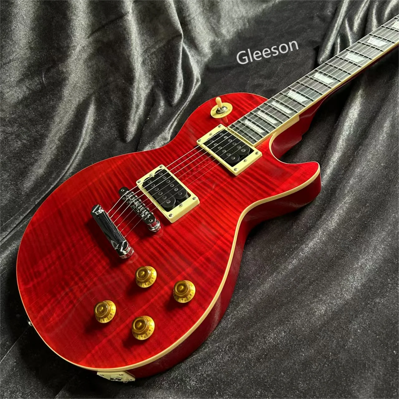 Gleeson Shop Hot Sale LP Electric Guitars Red Slash Version ABR-1 Bridge Stainless Steel Frets