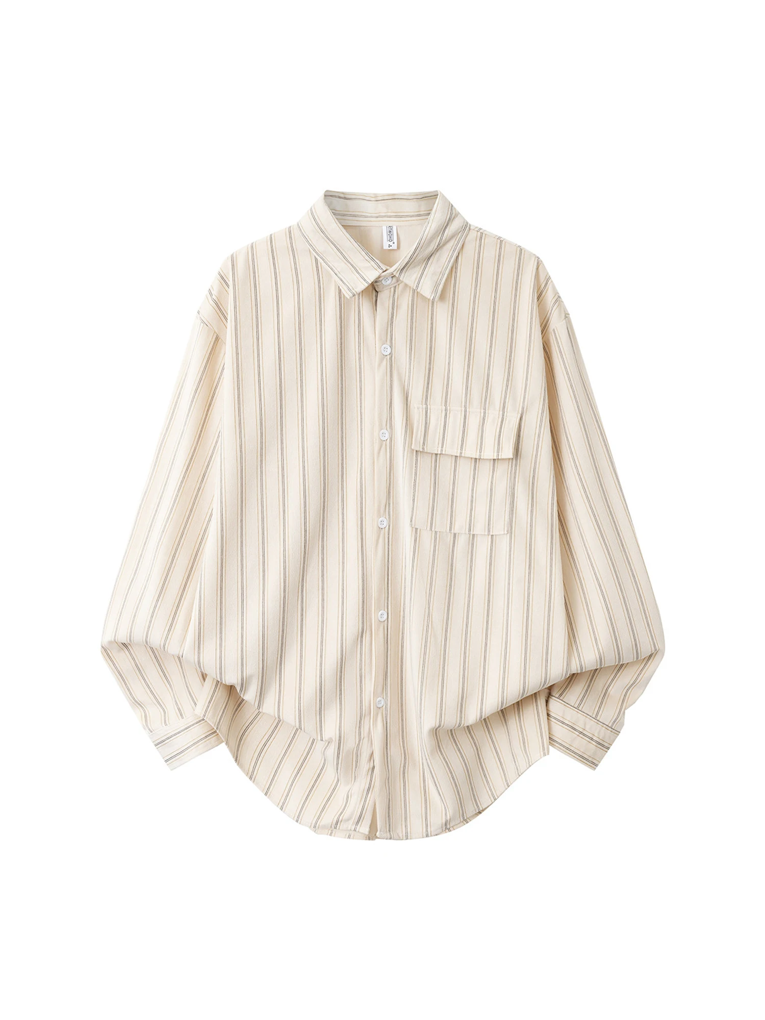 

Женская полосатая рубашка цвета хаки в стиле Y2K, винтажные блузки и рубашки, эстетика 2000-х годов, японская рубашка с длинным рукавом в стиле Харадзюку для женщин