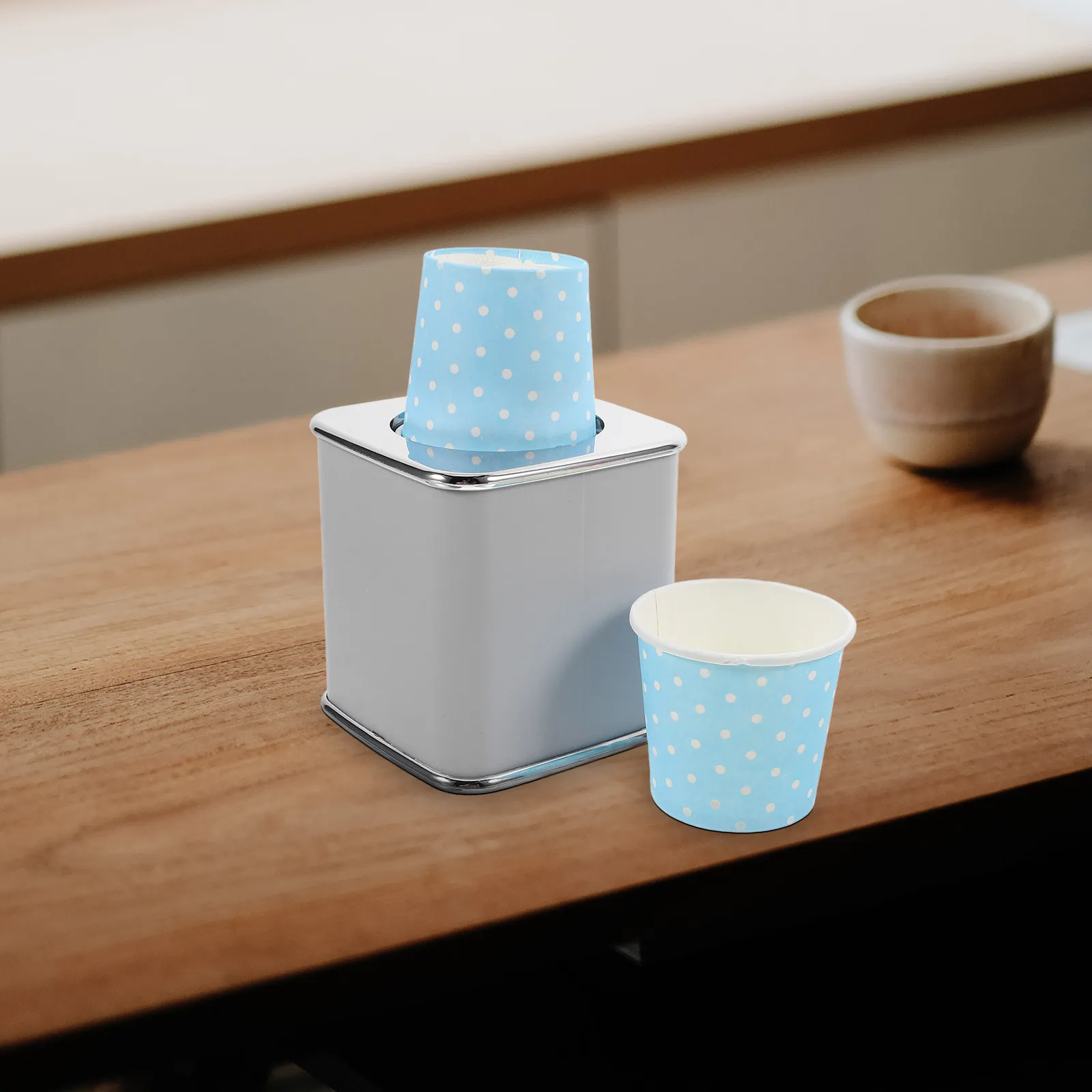 

20Pcs Paper Cup Dispenser Upside Down Design Desktop Holder for Small Cups Bathroom Accessories Water Cup Holder