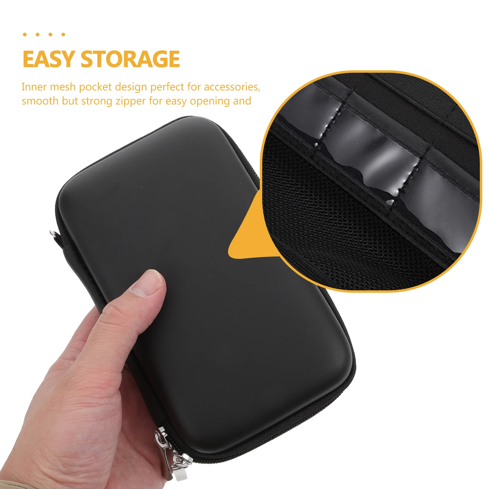 

Hard Drive Case Inner Mesh Resistant Protective Case For External Hard Drives Smooth Zipper Travel Cord Organizer